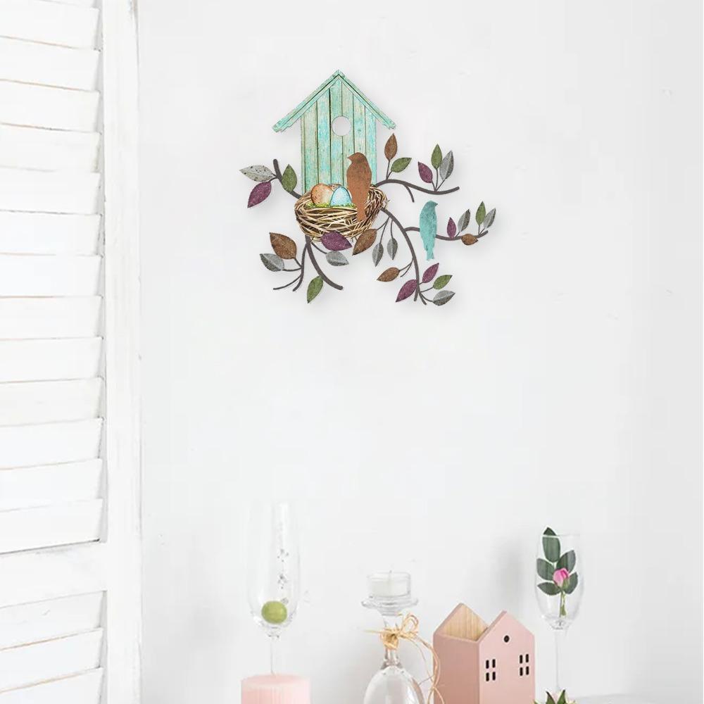 Rustic Design Birds Wall Art Outdoor Art Hanging Metal Tree Hanging Metal Wall Decor Living Room