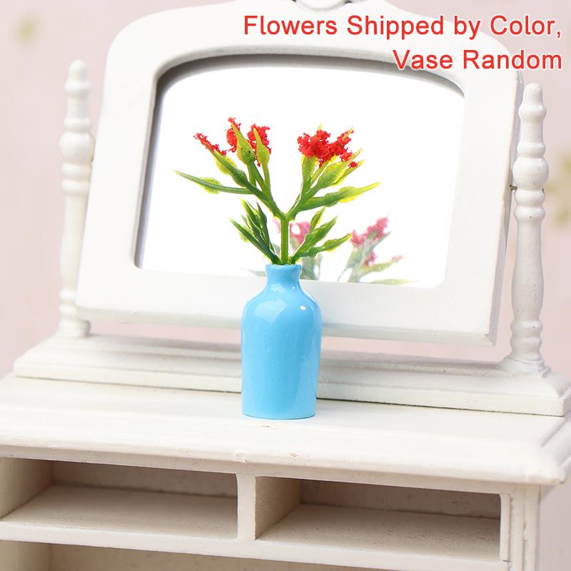 1/12 кукольный домик миниатюрный цветы ваза растение в горшке модель кукольный домик домашний декор игрушка микропейзаж пейзаж фото реквизит