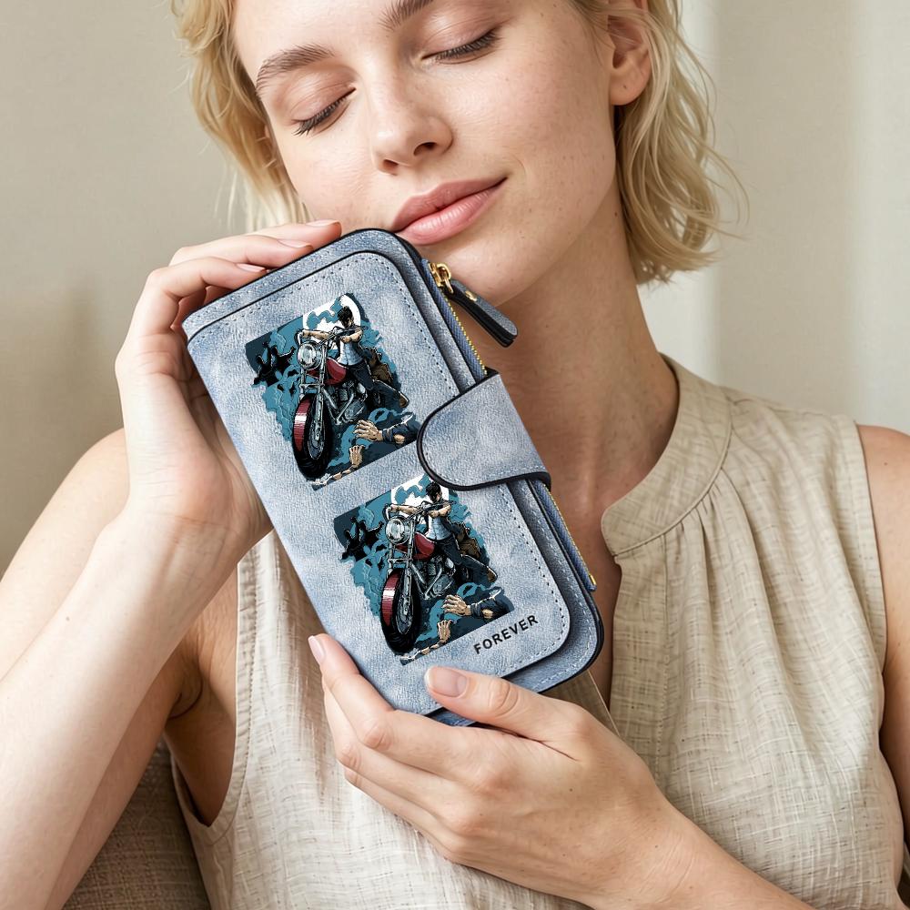 Cool Biker Print Wallet for Daily Use