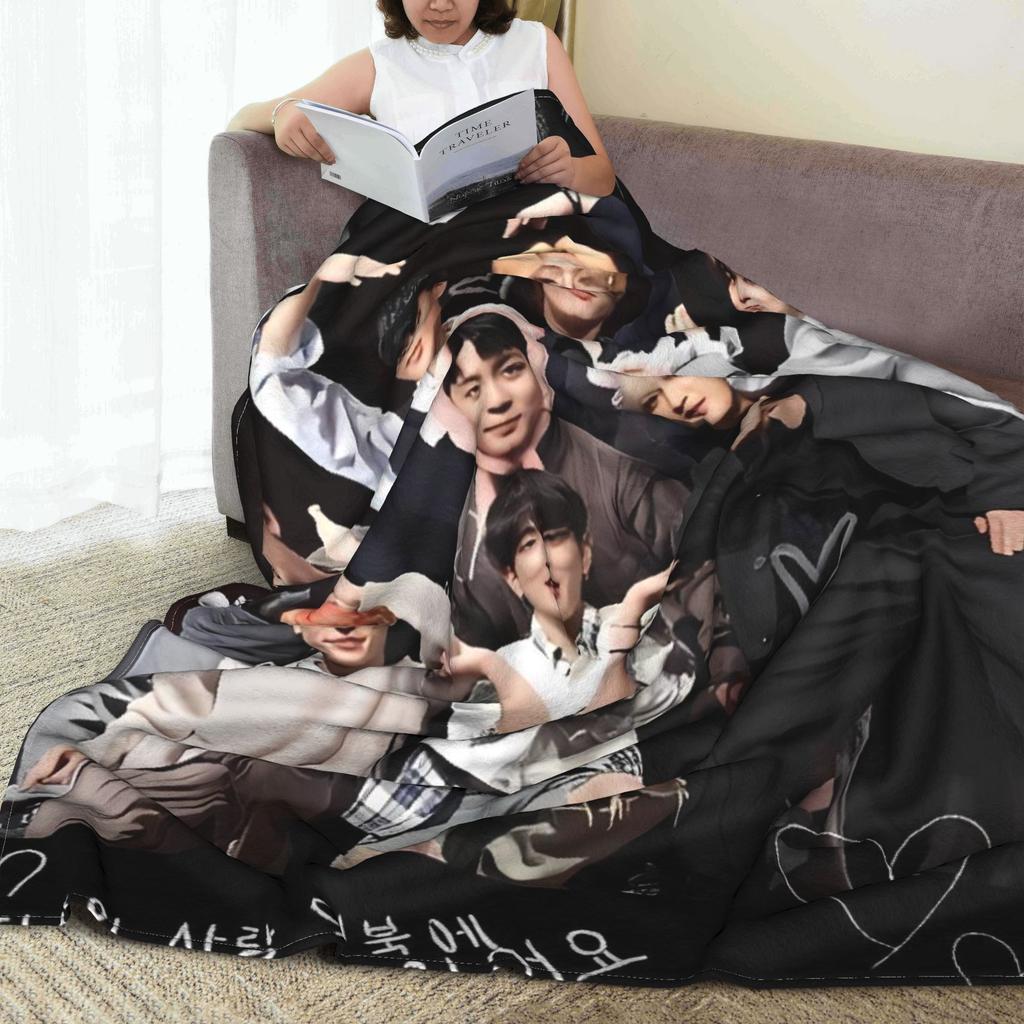 Soft Warm BlanketKids Decorative Kpop Ateez Band Throw Blanket Flannel Bedspread For Living Room Funny Sofa Bed Cover