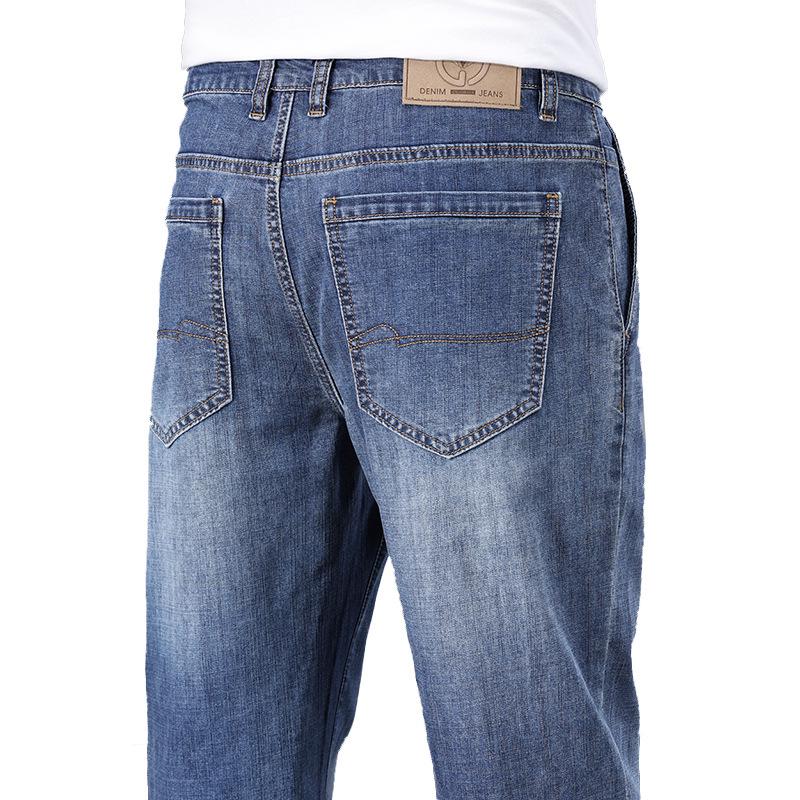 Мужские прямые хлопковые джинсы с высокой талией — дышащие и универсальные, идеально подходят для весны/лета