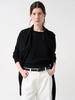 Minimalist Round Knit Scarf - Black
