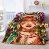 Indian Hunter Indigenous Culture Blanket Lightweight Cozy Soft Warm Flannel Throw Blanket Quilt Bedspread for Sofa Bed Home Gift