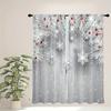 2pcs Christmas Snowflake Red Berry Print Polyester Curtains Living Room BedroomDecoration 3D Digital Printing Rod Pocket Curtain