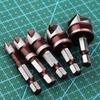 5 Piece Hex Shank 82 Degree 5 Flute Countersink Drill Bit Set For Metal Wood Plastic With Durable Construction And Reduced Vibration