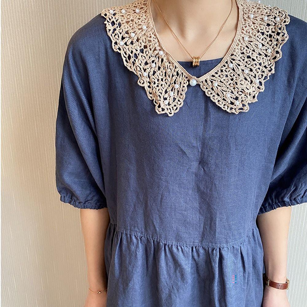 Adjust Clothes Neck Ruff Mini Cape Lapel Half Shirt Lace Fabric Neckline Detachable Fake Collar