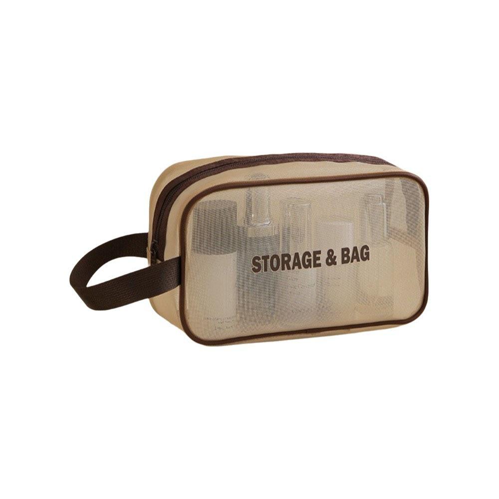 Large Capacity Mesh Cosmetic Bag Bow Travel Bathing Kit Fashion Toiletry Storage Bag Ladies