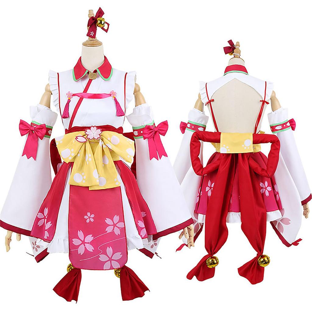 [Milky Time] Hololive Сакура Мико Косплей Хэллоуин Кимоно Жрица