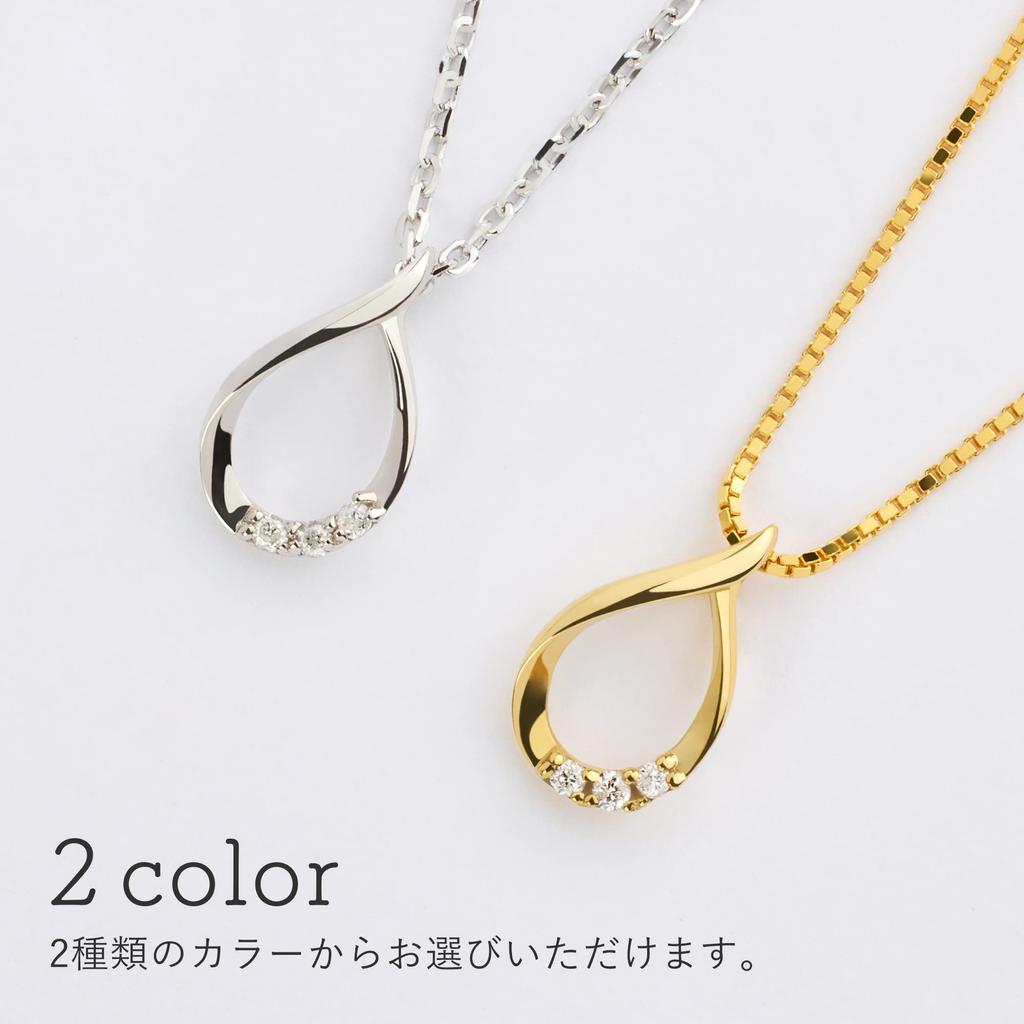 Ожерелье с каплевидным бриллиантом Популярное золото K18 Серебро 925 Сделано в Японии Подарочная коробка включена Подарок Свадебный аксессуар Джон Люк [JOHNLUKE] Женский