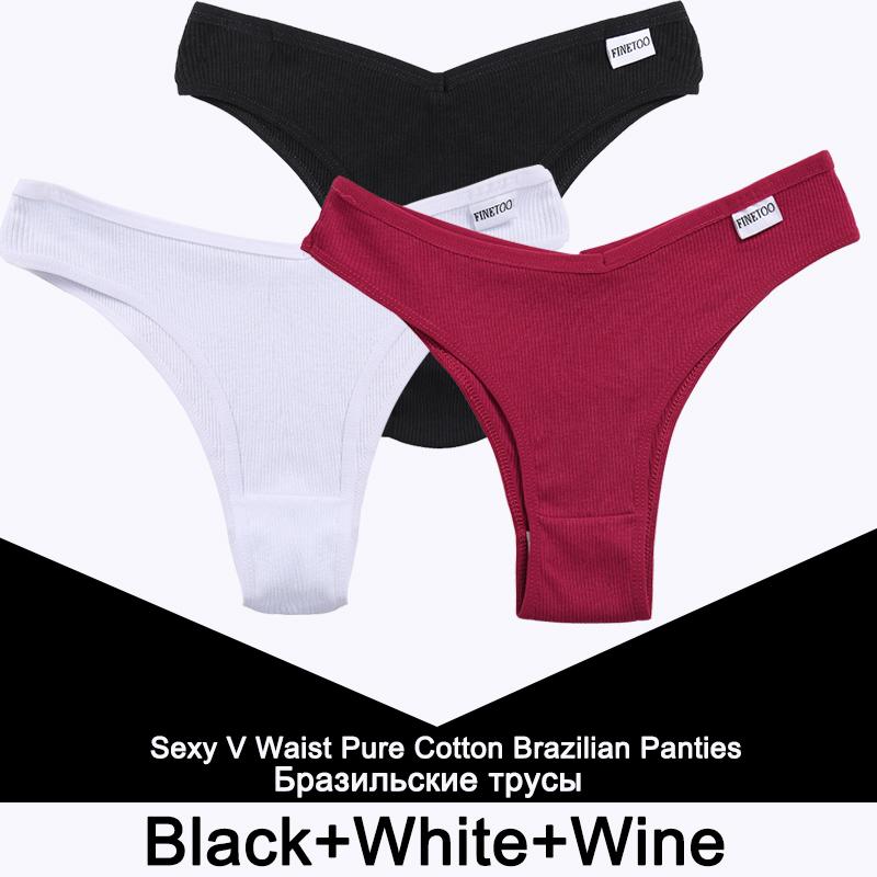 3PCS/Set Panties Women Cotton Lingerie Female Thongs Sexy Underwear Low-Rise Underpant Bikini Brazilian Briefs