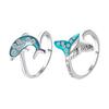 Blue Oceanics Themed Comfortable Rings Alloy Materials Nature Friendly Jewelry for Sea Enthusiasts