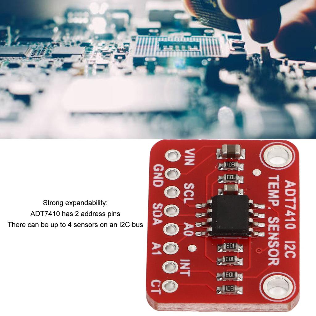 ADT7410 Temperature Sensor Breakout Board I2C Interface Accurate ?40 celsius  to 105 celsius  Temperature Sensor