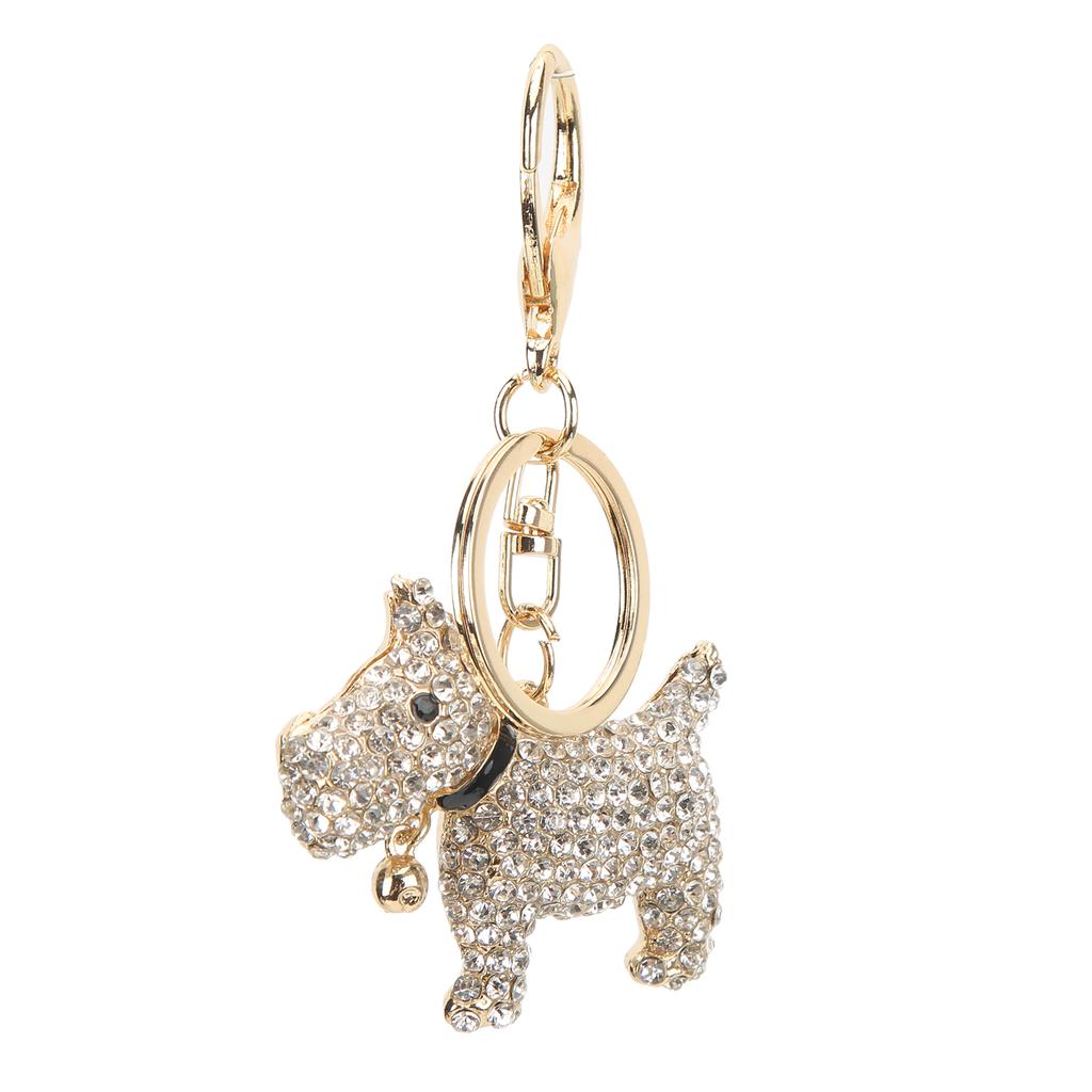 Брелок в виде щенка, блестящий, со стразами, инновационный, милый, ручной работы, металлический брелок для сумок, рюкзаков