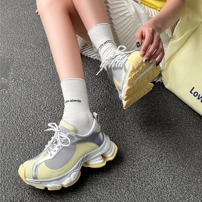 Папины кроссовки на воздушной подушке весна и лето сетчатые дышащие новые футуристические y3k подошва с воздушной подушкой спортивная и повседневная обувь женская