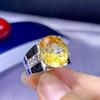 Цитрин Овальной огранки Камень с кольцом из стерлингового серебра 925 пробы для мужчин #283 JL375732339953