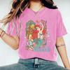Summer Mermaid Pattern Pure Cotton Washed Aged T-shirt for Men and Women