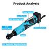 60N.m Portable Cordless Rechargeable Ratchet Wrench 28V 3/8" Inch Electric Right Angle Wrench 60N.m With 1/2 Batteries