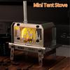 Мини-печь для палатки с дымоходом, уличная дровяная печь из нержавеющей стали для пешего туризма, рыбалки, приготовления пищи, барбекю