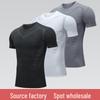 Erkaklar uchun ilmiy-fantastik sport tez quriydigan nafas oladigan yuqori elastik fitnes futbolka