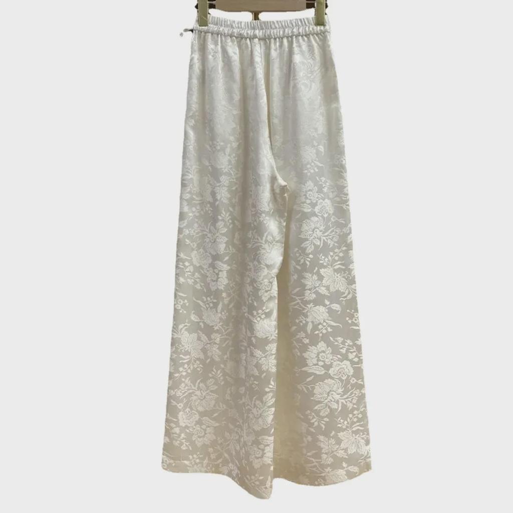 Весна 2024 г. Женские брюки из мягкого бархата с широкими штанинами — новый китайский стиль, свободный крой, узкая версия