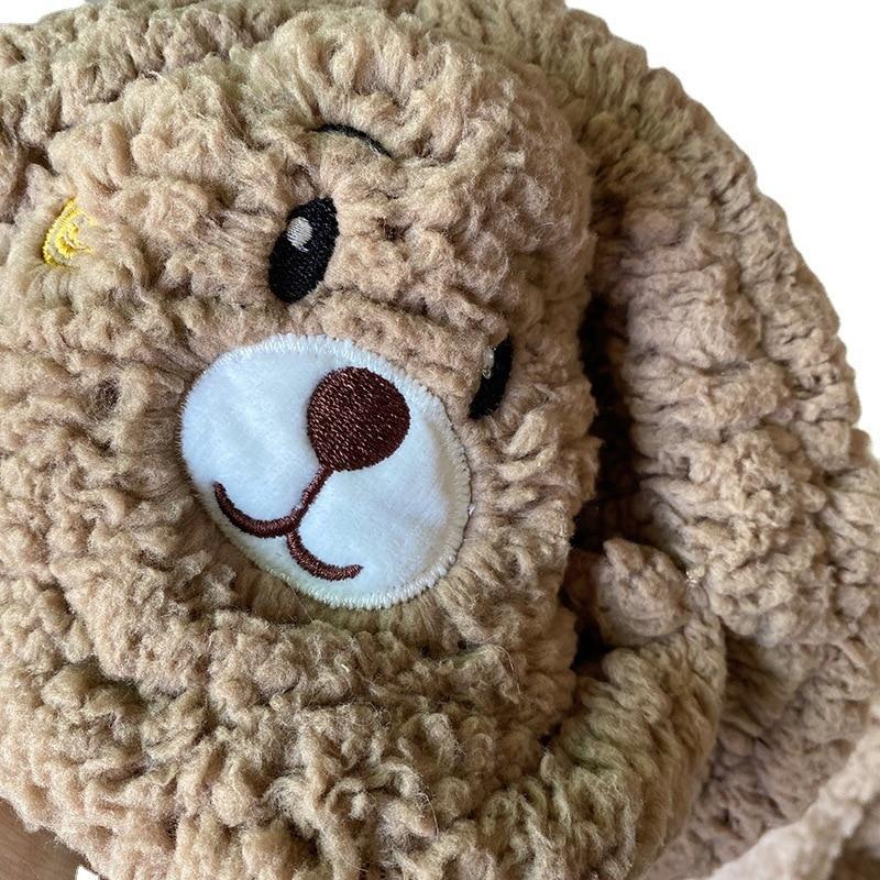 Шапка-бини с мультяшными медвежьими ушками и маской, теплая Балаклава, зимняя утепленная защита ушей, осенние шапочки Skullies для женщин GirlOA