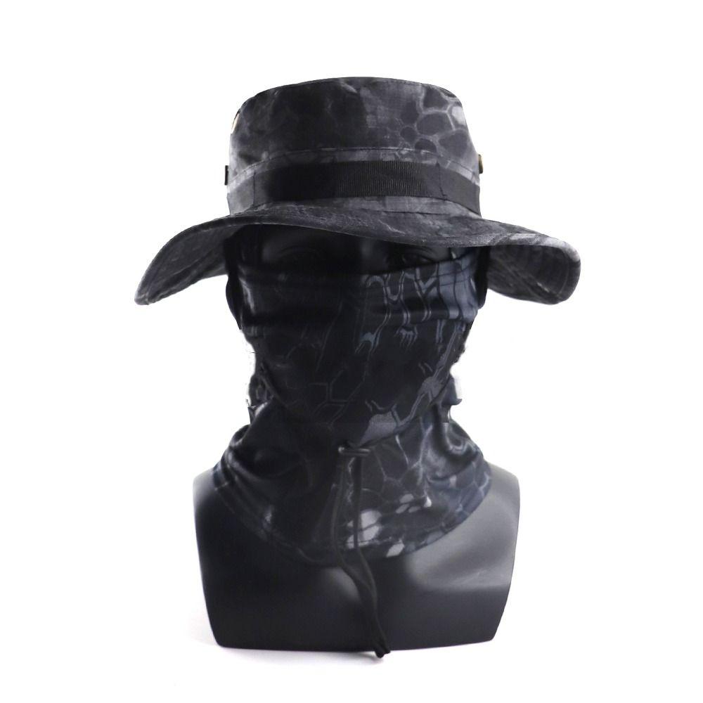 Sunscreen Balaclava Boonie Hat Wide Brim Sun Hat Durable Fishing Cap Full Face Mask Set Climbing