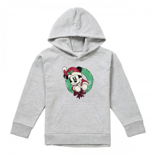 Mickey Mouse Childrens/Kids Wreath Heather Christmas Hoodie
