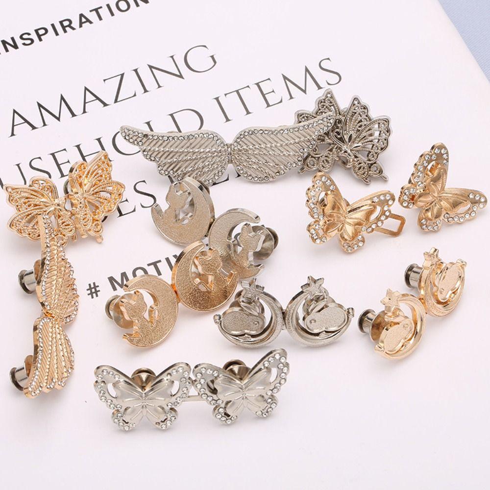 Invisible Butterfly Button Adjuster Rabbit Pants Tightener Fashion Waist Buckle Party