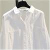 Женская весенняя свободная повседневная белая рубашка с длинным рукавом, женская простая офисная блузка на пуговицах