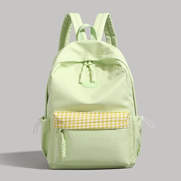 Solid Color High-value Backpack Women's 2025 Summer New Large-capacity Korean Versatile Junior High School Student Schoolbag