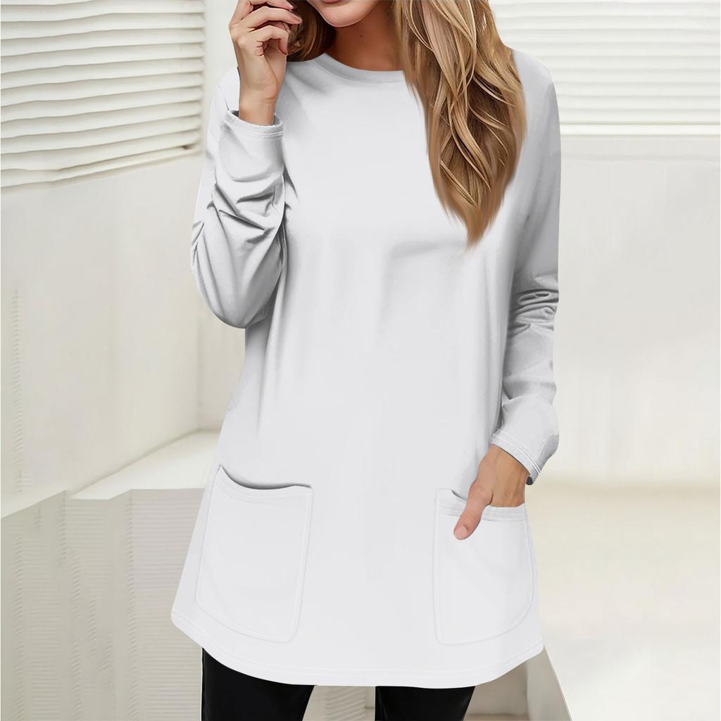 Женская толстовка, пуловер, спортивная одежда, карман, принт, повседневный топ с круглым вырезом и длинными рукавами