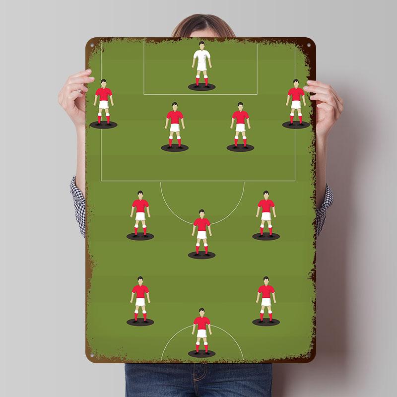 Football Team Printed Poster Customized Wall Art Retro Vintage Metal Tin Signs for Room Decoration Home Decor Accessories House