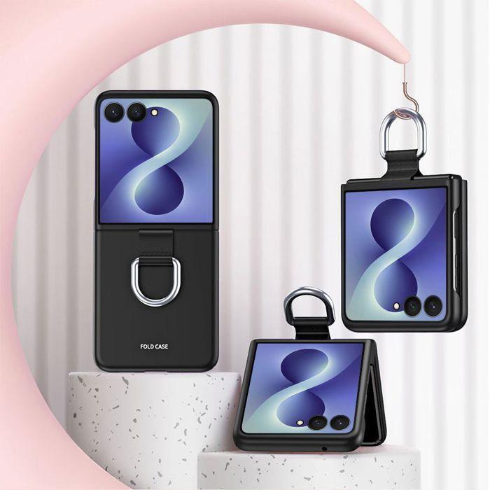 Coque pour Samsung Galaxy Z Flip 8, Protection Anti-Rayures Antichoc avec Boucle - Noir