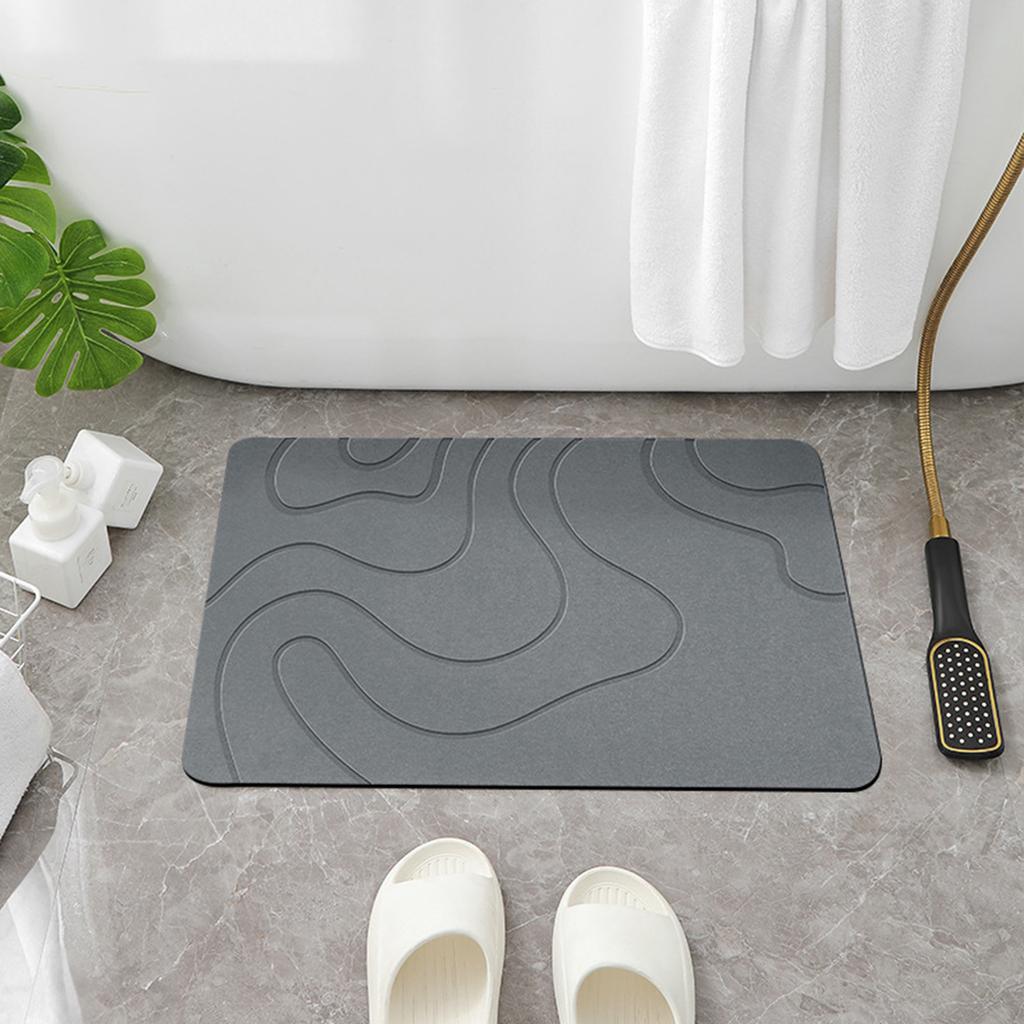 Bath Mat Super Absorbent Diatomite Floor Mat Non Slip SurfaceFast Drying Bathroom Rug Easy To Clean Door Mat