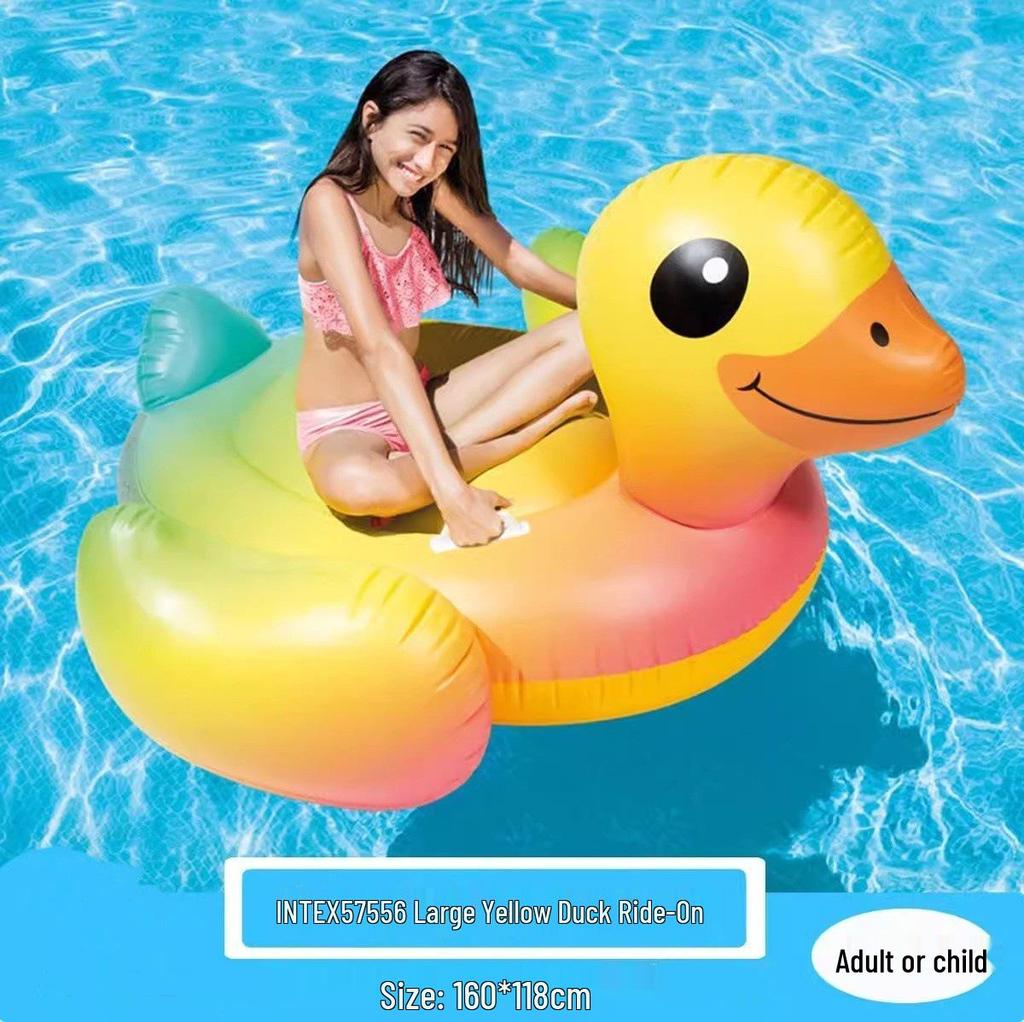 Intex 57288 Double Flamingo Adult Inflatable Swimming Ring - Thick Oversized Floating Bed for Kids & Adults