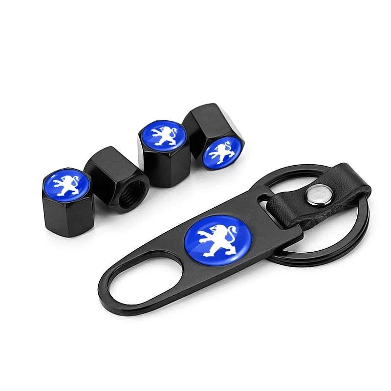 Car Sticker Car Keychain Tire Valve Cap Car Styling Accessories For Peugeot 206 307 308 3008 207 208 407 508 2008 5008 107 106 2