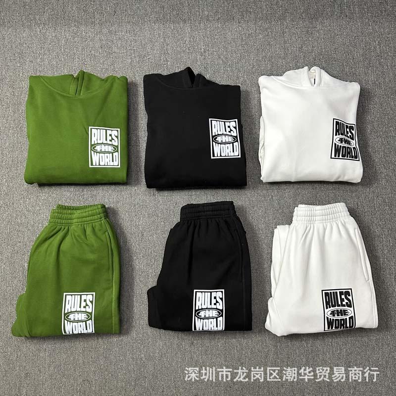 24SS Cross-border European and American trendy brand Corteiz Alcatraz small label on the chest letter printing hooded sweater hoodie winter