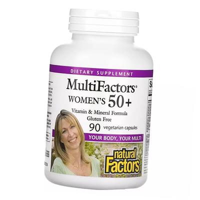 Витамины для женщин 50 +, MultiFactors Women's 50+, Natural Factors 90вегкапс (36406039)
