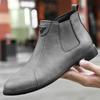 Fashion Winter Plush Warm Men Chelsea Boots Formal Business High Top Shoes British Style Ankle Boots Genuine Leather Male Business Shoes