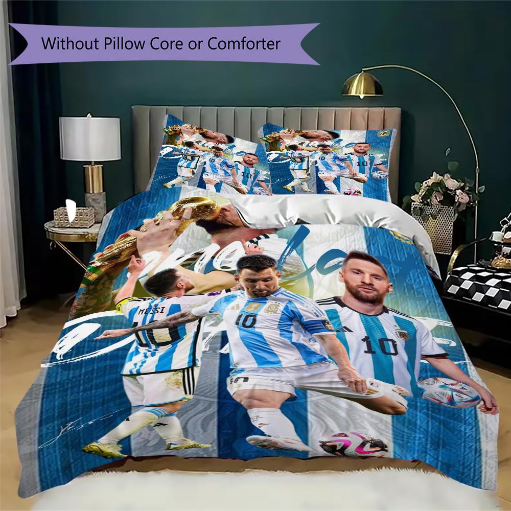 Lionel Messi Football Legend Bedding Without Core 1 Duvet Cover 2 Pillowcase Without Core Christmas Birthday Gift Bedding Set