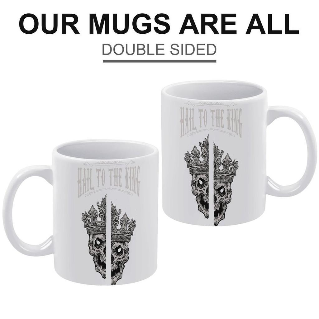 11oz White Coffee Mug with Glossy Printed Sides, Smooth Ceramic Feel and Heat-Resistant Body for Home or Work Drink Routine