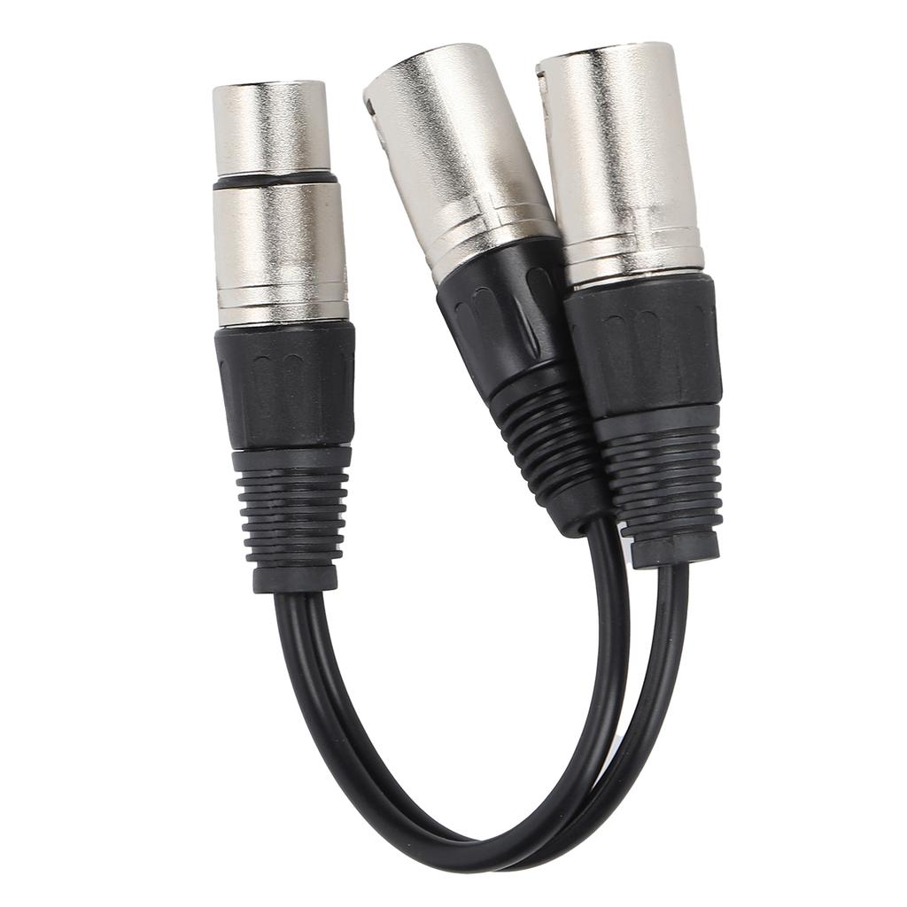 XLR Female To Dual XLR Male Cable Microphone Stereo Balanced Connection Cord for Audio AdapterWhite 0.25m 0.8ft