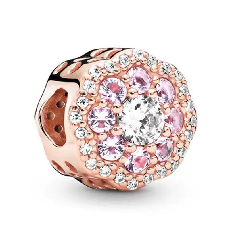 Pandora 2025 Браслет из сплава с бусинами в виде Четырехлистного клевера, Сердца, Короны, DIY Украшение