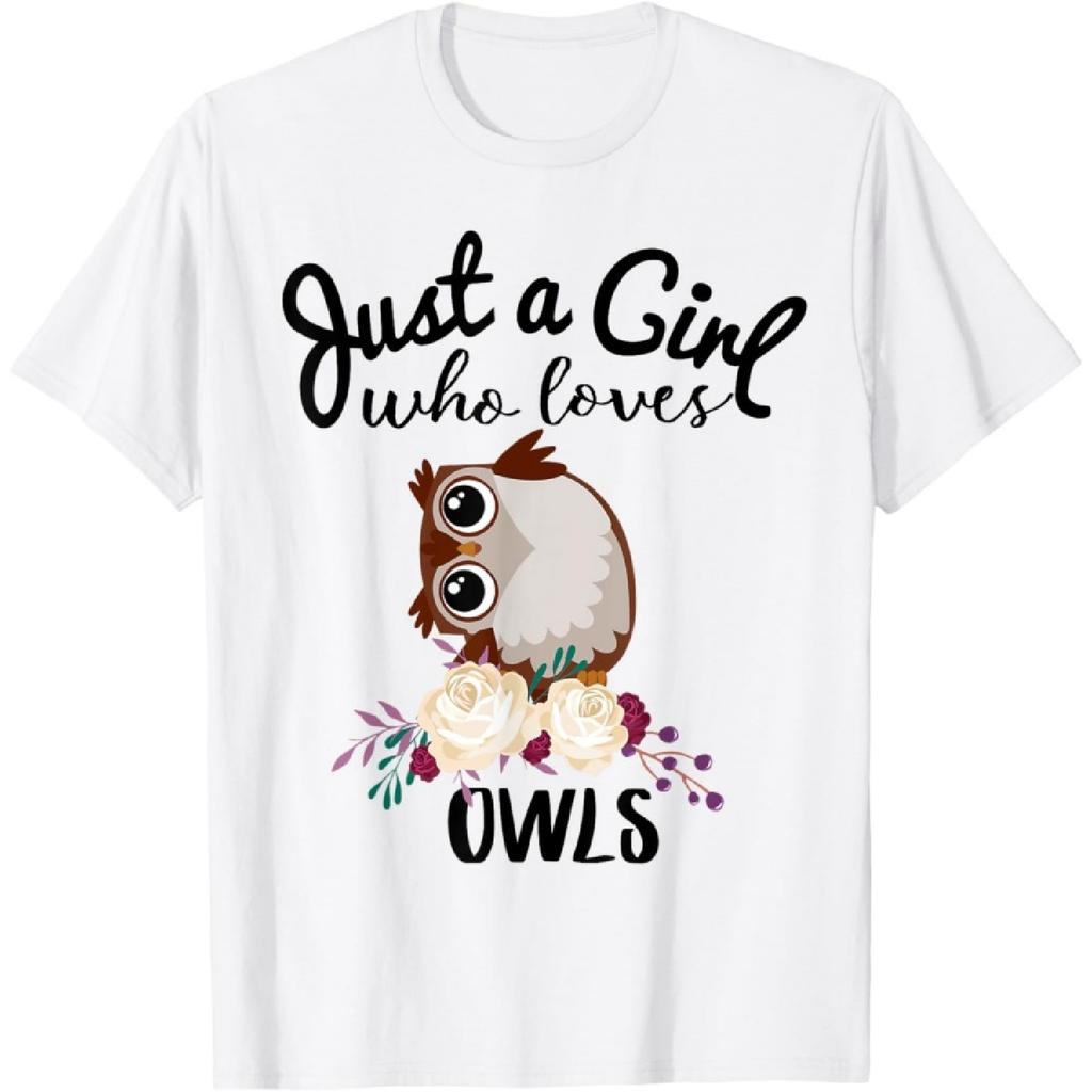 Just A Girl Who Loves Owls Shirt Bird Lover Owner Gift T-Shirt