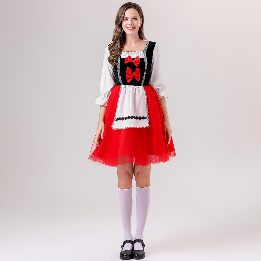 S-XL Средневековый Хэллоуин Косплей Сказочный костюм COS Красная Шапочка и Волк Драматический костюм Костюм для выступления