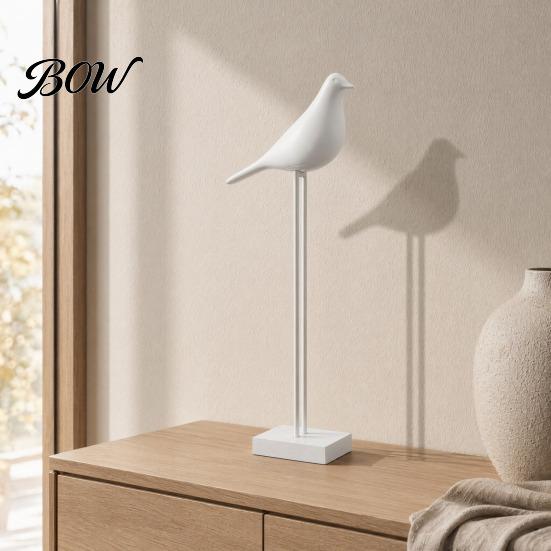 Sophisticated Bedside Table Ornaments Black & White Bird Figurine, Minimalist Modern Art Sculpture for TV Contemporary Office Desktop