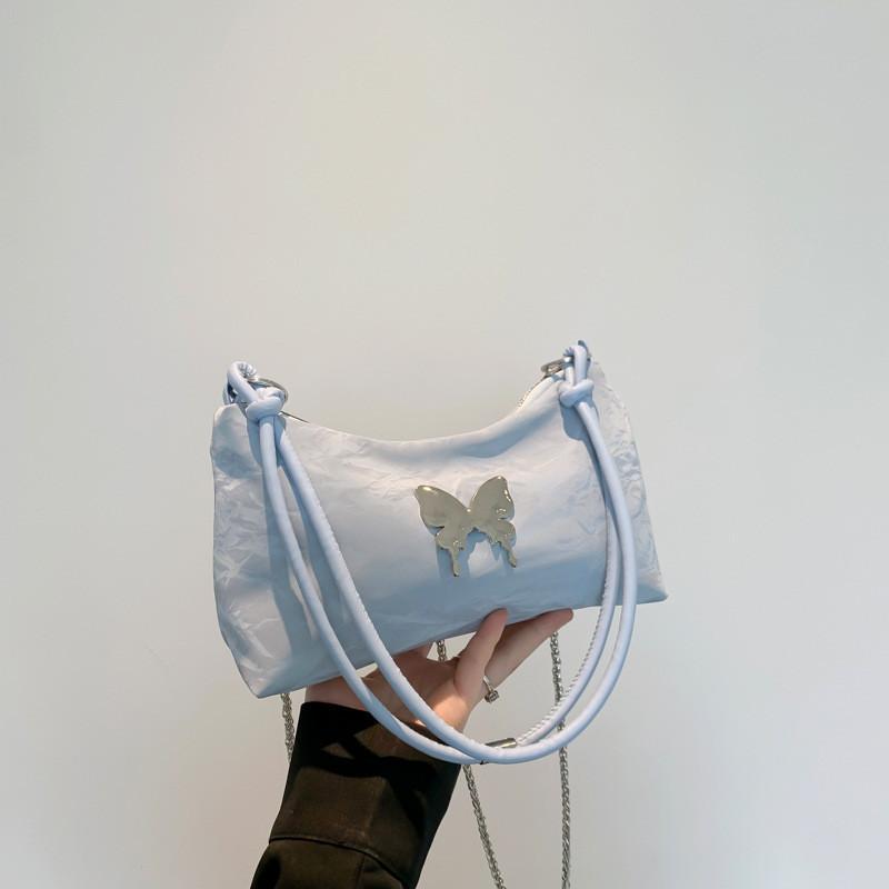 Chic Small Designer Shoulder Bag For Women In Black Pink White Blue With Bow