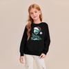 Kids' Fashion Loose-Fit Casual Long-Sleeve Christmas Print Oversized Crewneck Sweatshirt