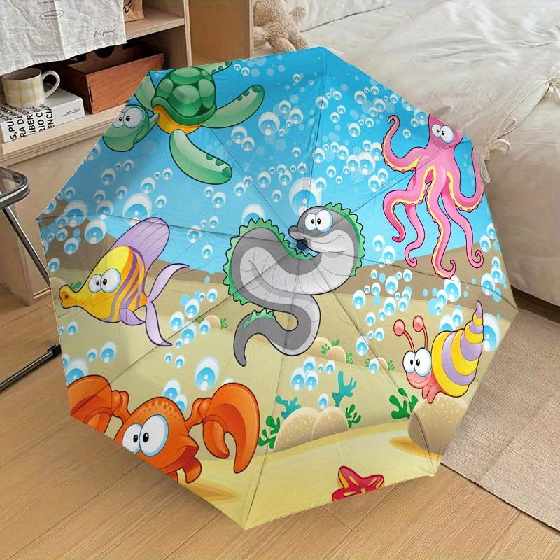 1pc Sea creatures Themed High-quality Umbrella,Automatic Opening and Closing Umbrella,Multi-functional Umbrella G0811198
