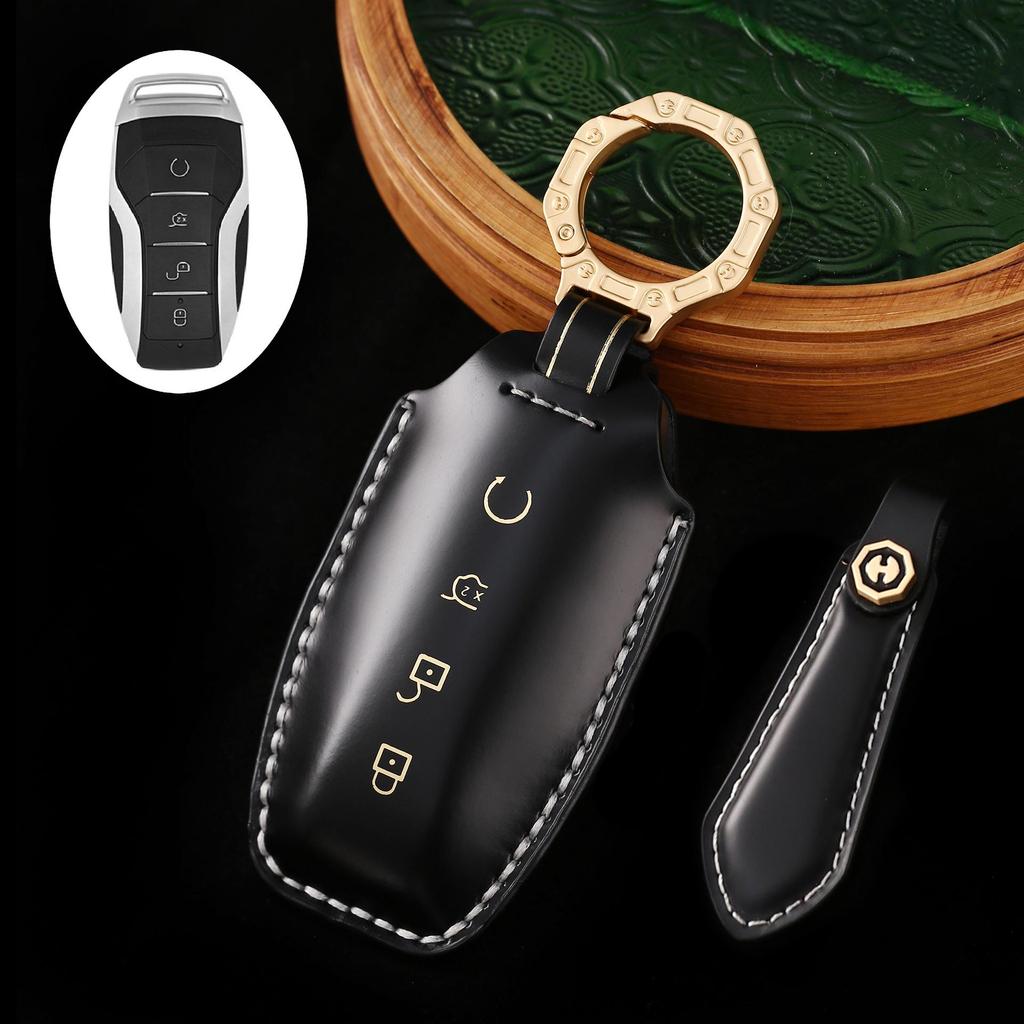 Чехол для ключа из натуральной кожи премиум-класса для BYD Song Plus/Tang DM/Han EV 2023 года